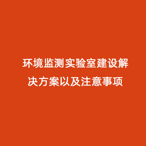 環(huán)境監測實(shí)驗室建設解決方案以及注意事項